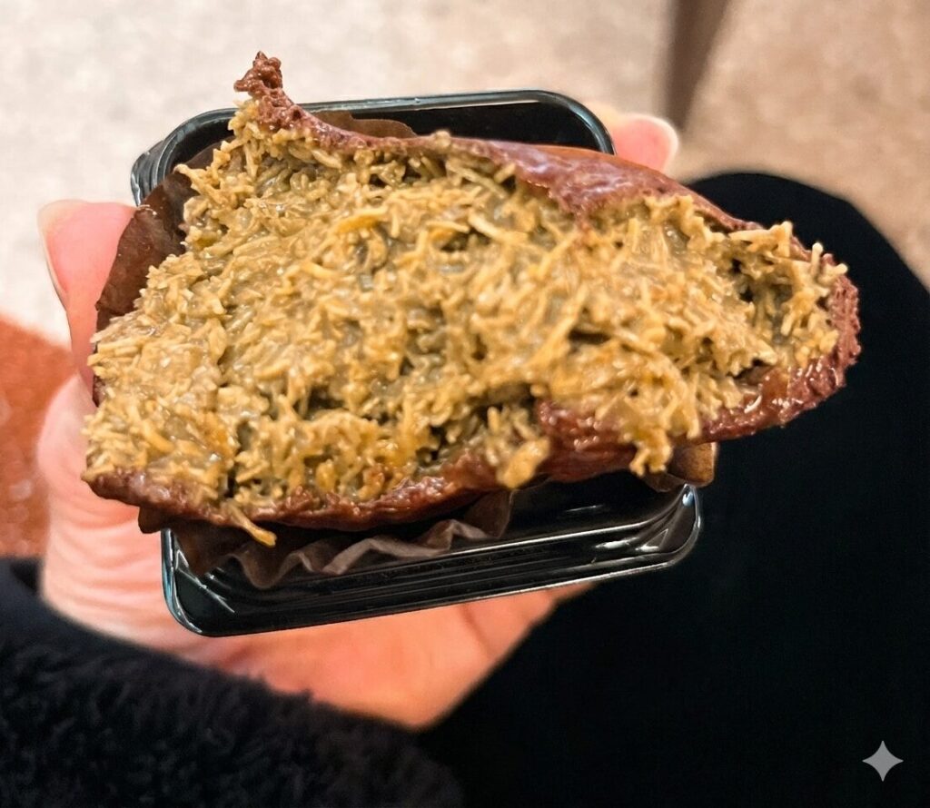 cafe fomo ドバイもちクッキーを半分に割ったところ