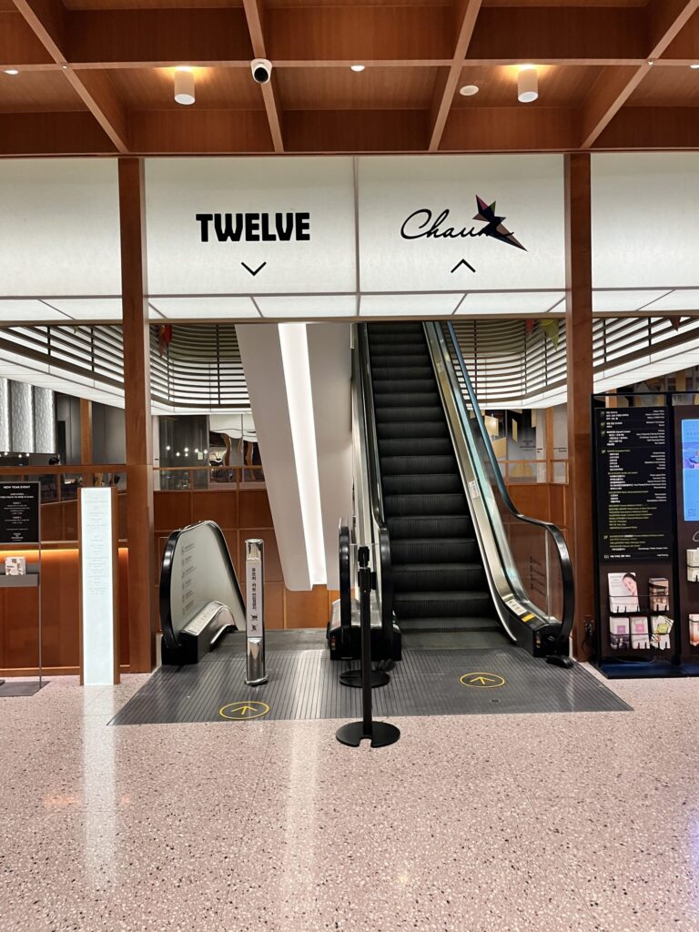 House of Shinsegae Cheongdam TWELVEに降りるエスカレーター前