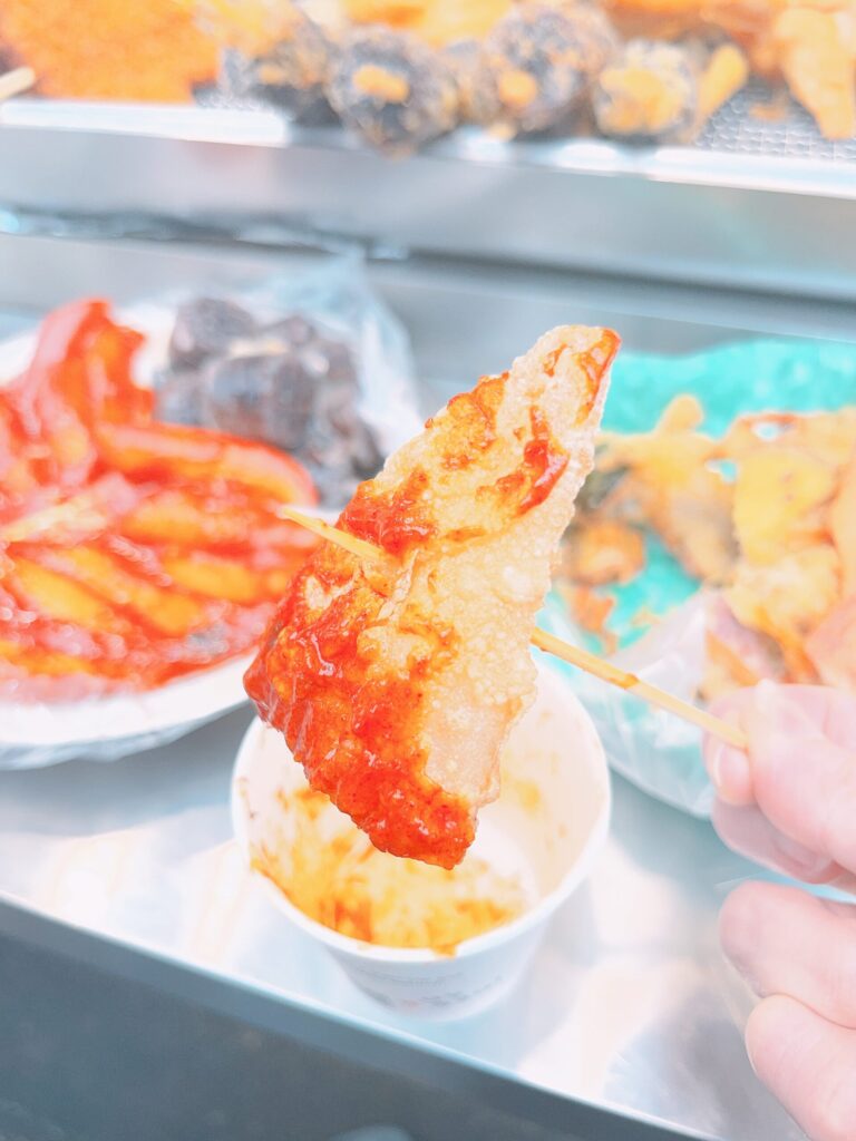 龍馬瀑布公園
トッポッキの甘辛いソースに絡めて食べるとよく合って美味しいです